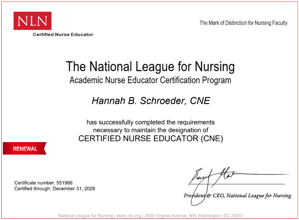 NLN Certified Nurse Educator